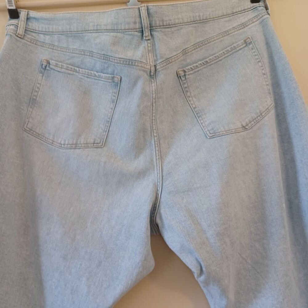 Old Navy Jeans Plus Sz 28 Curvy High Waist Straight Ankle Leg Ripped Light Wash - Picture 2 of 10